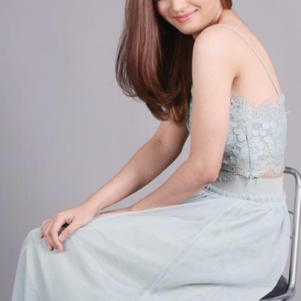 Cropped top and Tulle Skirt Set